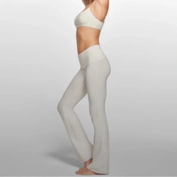 NWT SKIMS Cotton Jersey Foldover Pants -Marble Medium - Picture 4 of 11